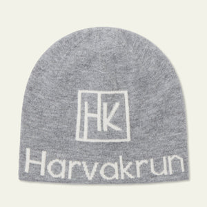 Men's jacquard merino beanie in grey