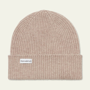 Men's ribbed merino beanie in light brown